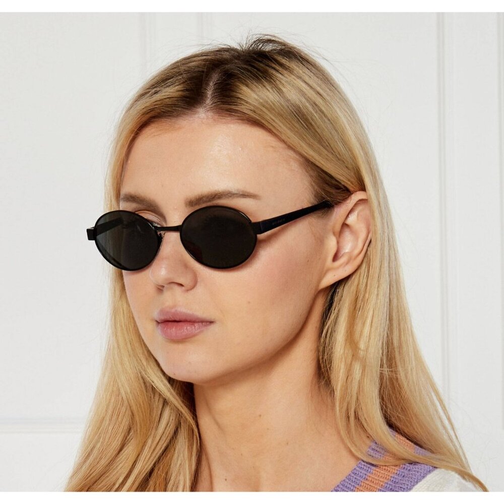 NEW SAINT LAURENT SL692 001 OVAL BLACK UNISEX SUNGLASSES SL 692 001 - Picture 2 of 10